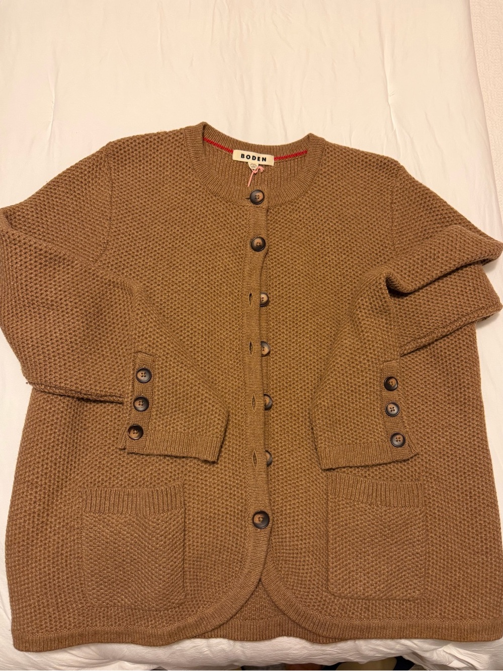 Boden Women’s Brown Textured Stitch Cardigan Sweater